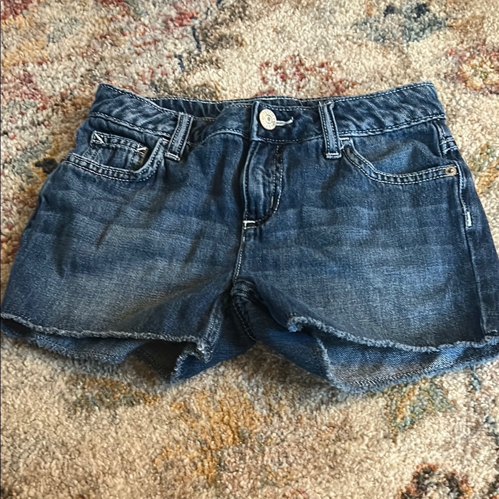 Justice Blue Denim Shorts Distressed Style